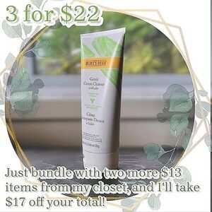 NWT Burt's Bees Gentle Cream Cleanser With Aloe